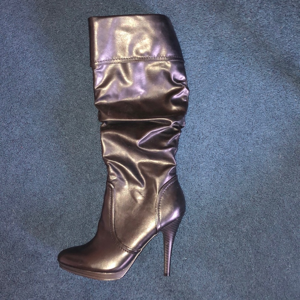 Black leather boots